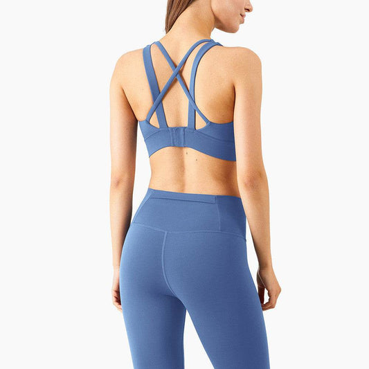 Fixed Chest Cushion Buckle Sports Fitness Bra - MYLUXURY LANE ENTERPRISE