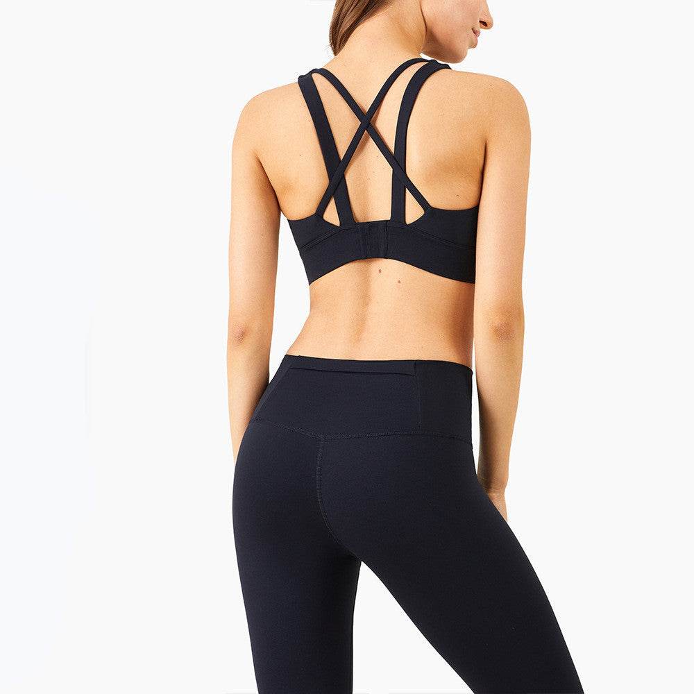 Fixed Chest Cushion Buckle Sports Fitness Bra - MYLUXURY LANE ENTERPRISE