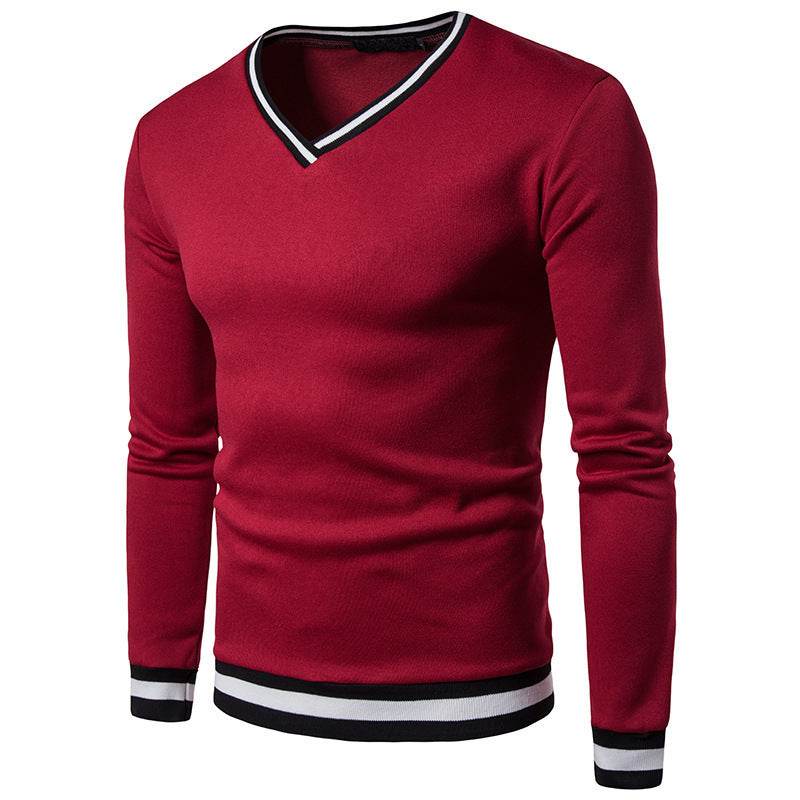 Men's Spring And Autumn Black And White Color Matching Luokou Casual Sweater - MYLUXURY LANE ENTERPRISE