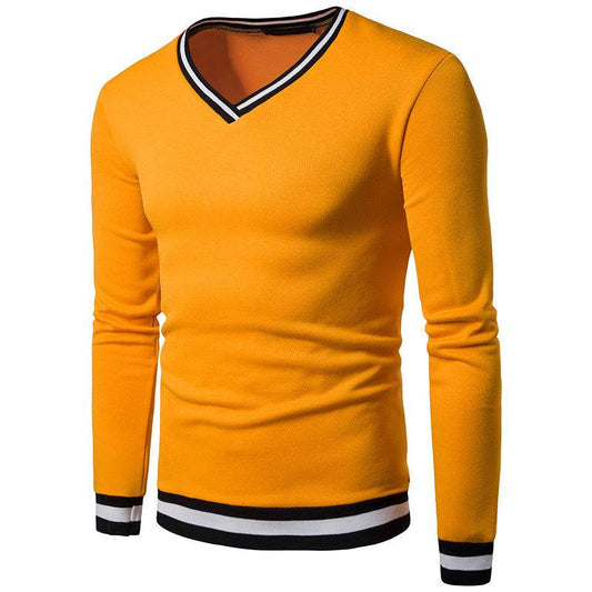 Men's Spring And Autumn Black And White Color Matching Luokou Casual Sweater - MYLUXURY LANE ENTERPRISE