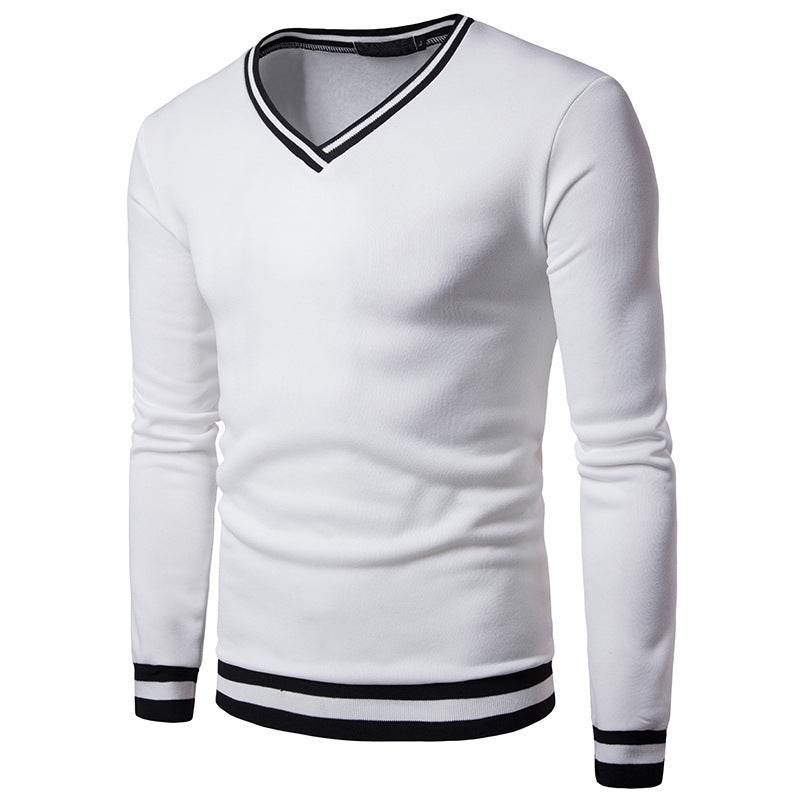 Men's Spring And Autumn Black And White Color Matching Luokou Casual Sweater - MYLUXURY LANE ENTERPRISE