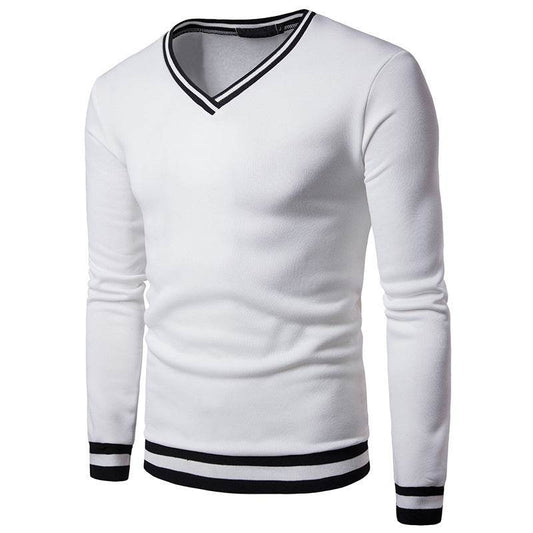 Men's Spring And Autumn Black And White Color Matching Luokou Casual Sweater - MYLUXURY LANE ENTERPRISE