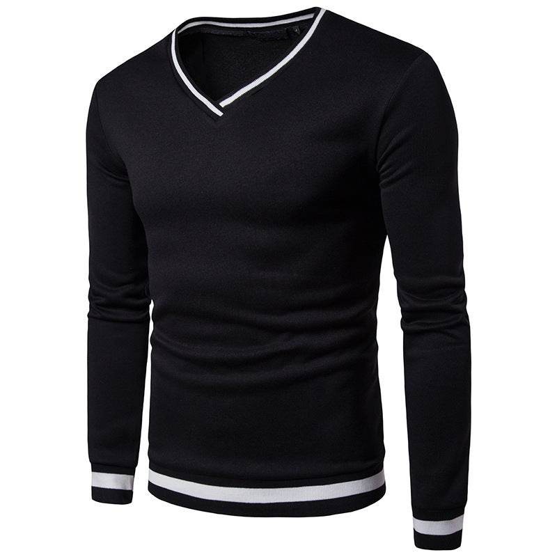 Men's Spring And Autumn Black And White Color Matching Luokou Casual Sweater - MYLUXURY LANE ENTERPRISE