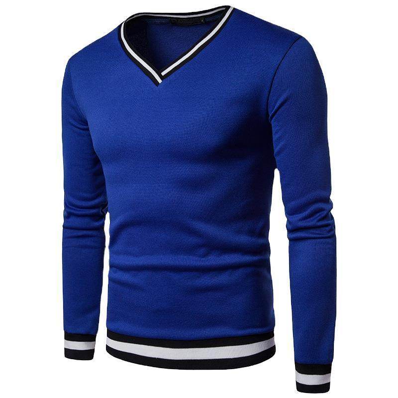 Men's Spring And Autumn Black And White Color Matching Luokou Casual Sweater - MYLUXURY LANE ENTERPRISE