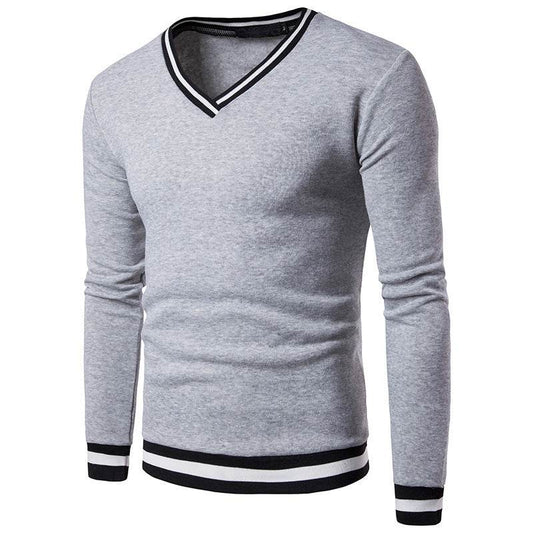 Men's Spring And Autumn Black And White Color Matching Luokou Casual Sweater - MYLUXURY LANE ENTERPRISE