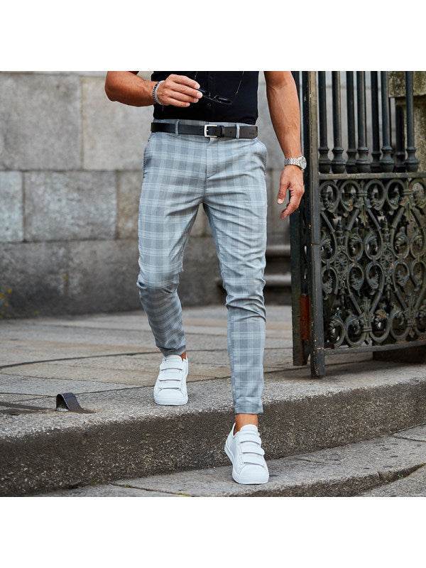 Plaid Print Pants Men's Casual Trousers Loose And Thin - MYLUXURY LANE ENTERPRISE