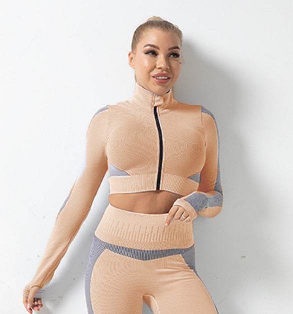 Autumn And Winter Seamless Jacket Zipper Suit Hip-Lifting Fitness Sports Yoga Wear - MYLUXURY LANE ENTERPRISE