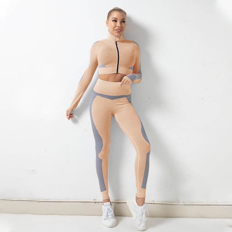 Autumn And Winter Seamless Jacket Zipper Suit Hip-Lifting Fitness Sports Yoga Wear - MYLUXURY LANE ENTERPRISE