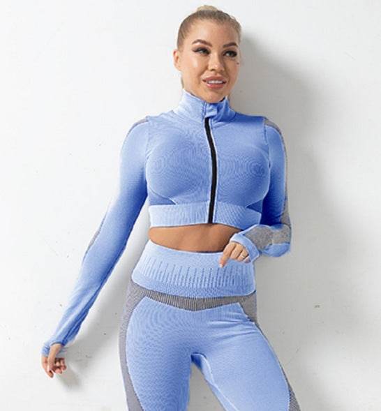 Autumn And Winter Seamless Jacket Zipper Suit Hip-Lifting Fitness Sports Yoga Wear - MYLUXURY LANE ENTERPRISE