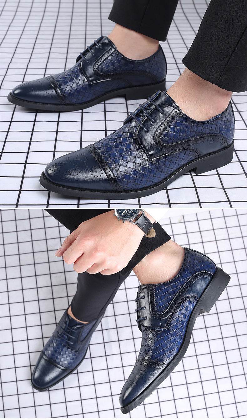Fall New European Style British Large Size Men's Shoes Woven Fashion Brooch Carved Men's Formal Leather shoes - MYLUXURY LANE ENTERPRISE