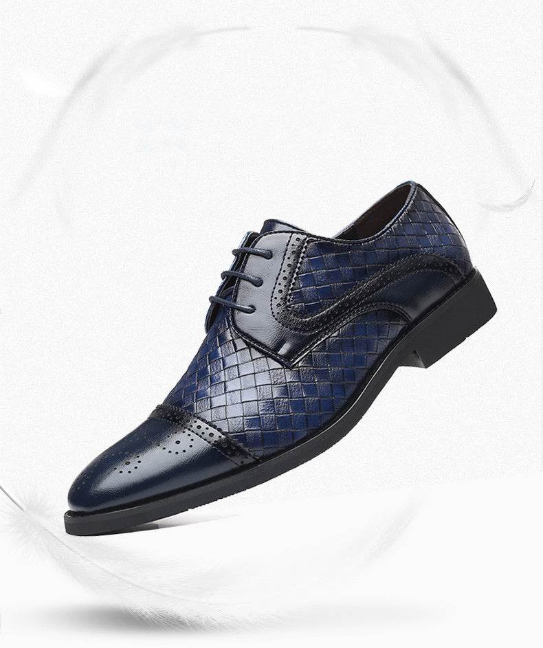 Fall New European Style British Large Size Men's Shoes Woven Fashion Brooch Carved Men's Formal Leather shoes - MYLUXURY LANE ENTERPRISE