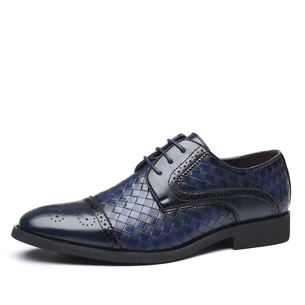 Fall New European Style British Large Size Men's Shoes Woven Fashion Brooch Carved Men's Formal Leather shoes - MYLUXURY LANE ENTERPRISE
