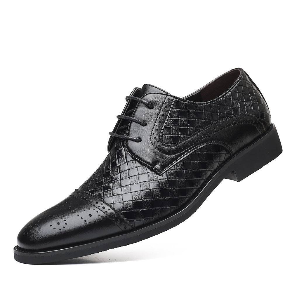 Fall New European Style British Large Size Men's Shoes Woven Fashion Brooch Carved Men's Formal Leather shoes - MYLUXURY LANE ENTERPRISE