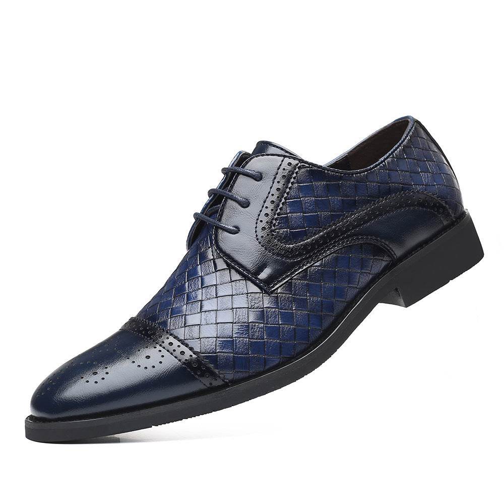 Fall New European Style British Large Size Men's Shoes Woven Fashion Brooch Carved Men's Formal Leather shoes - MYLUXURY LANE ENTERPRISE