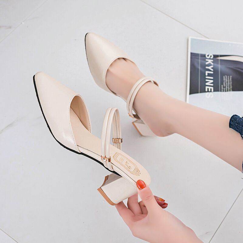 Summer Gentle Thick-heeled High Heels Shoes Baotou Sandals For Women - MYLUXURY LANE ENTERPRISE
