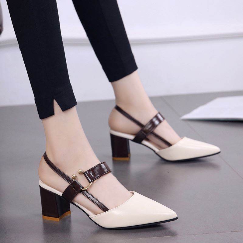 Summer Gentle Thick-heeled High Heels Shoes Baotou Sandals For Women - MYLUXURY LANE ENTERPRISE