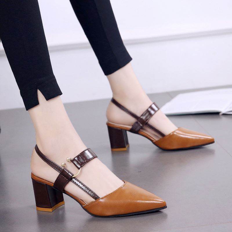 Summer Gentle Thick-heeled High Heels Shoes Baotou Sandals For Women - MYLUXURY LANE ENTERPRISE
