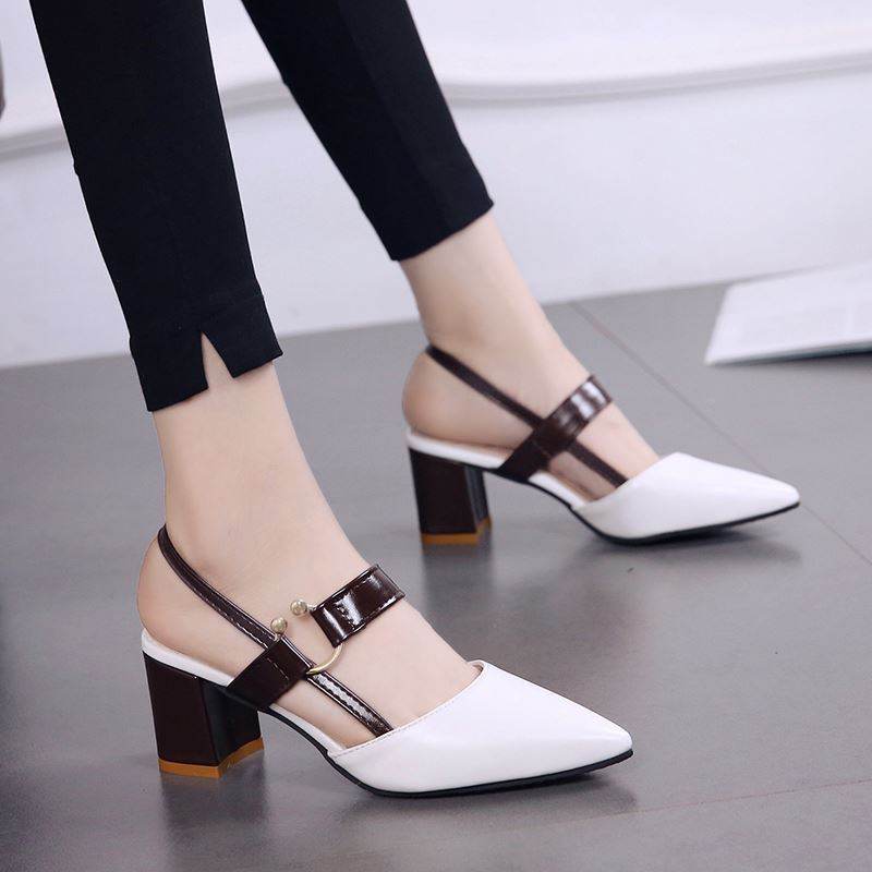 Summer Gentle Thick-heeled High Heels Shoes Baotou Sandals For Women - MYLUXURY LANE ENTERPRISE