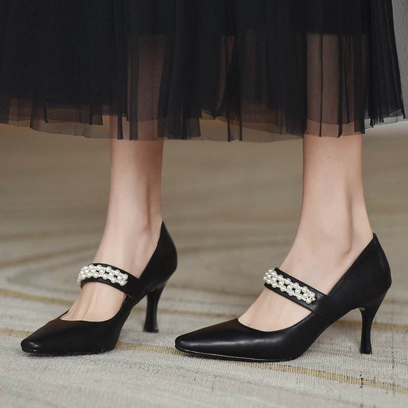 Fashion Stiletto Soft Pearl High Heels - MYLUXURY LANE ENTERPRISE