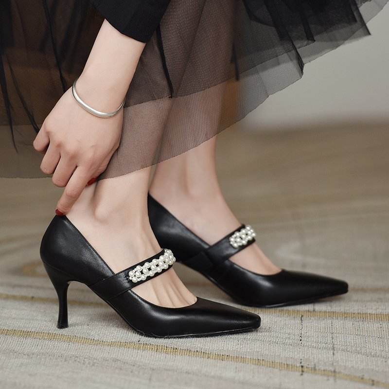 Fashion Stiletto Soft Pearl High Heels - MYLUXURY LANE ENTERPRISE