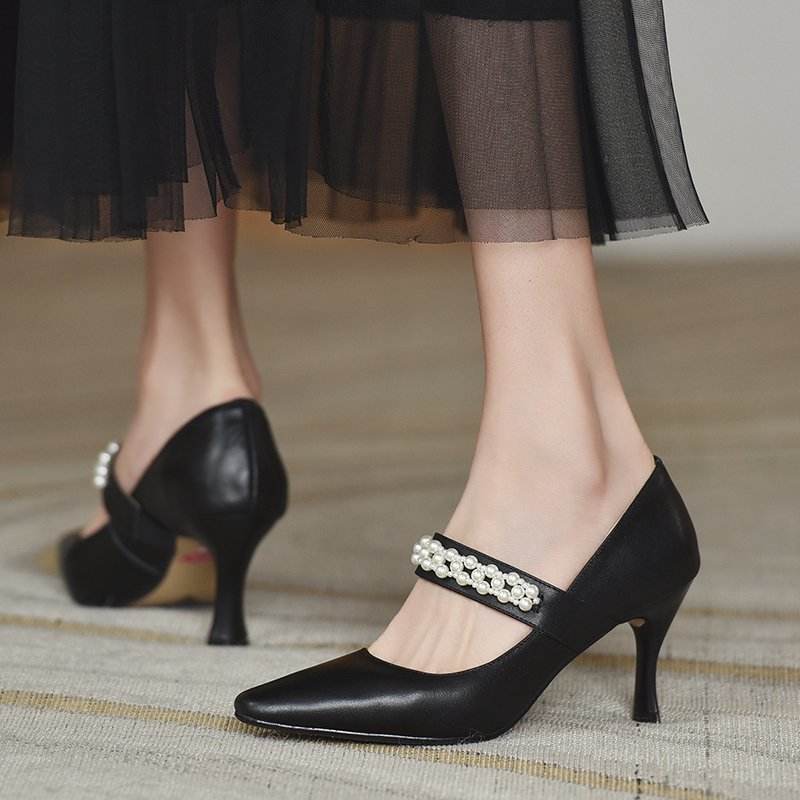 Fashion Stiletto Soft Pearl High Heels - MYLUXURY LANE ENTERPRISE