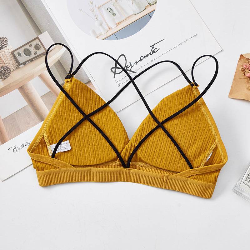 Threaded Hollow Beauty Back Cross Strap Tube Top - MYLUXURY LANE ENTERPRISE