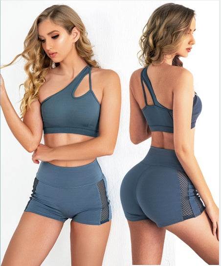 Yoga Clothing Suits Women New Beautiful Back Fitness Clothing Sports Bra Hips Peach Pants Hollow Shorts - MYLUXURY LANE ENTERPRISE