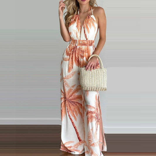 European And American Women'S Clothing Aliexpress Wish Stand-Alone Digital Printing Colorful Jumpsuit - MYLUXURY LANE ENTERPRISE