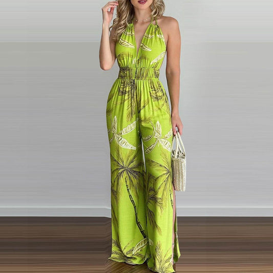 European And American Women'S Clothing Aliexpress Wish Stand-Alone Digital Printing Colorful Jumpsuit - MYLUXURY LANE ENTERPRISE