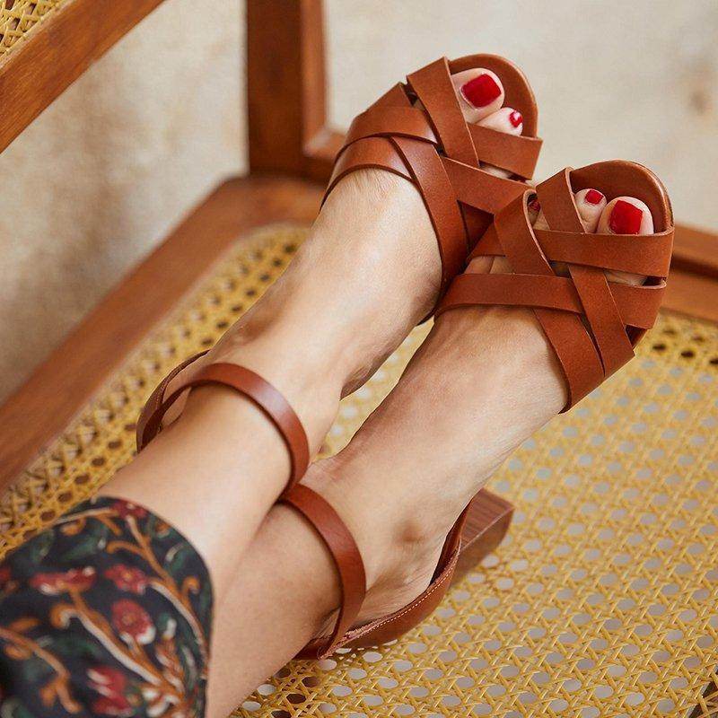 High Heel Chunky Heel Buckle Sandals - MYLUXURY LANE ENTERPRISE