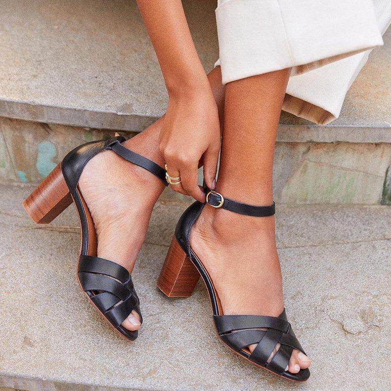 High Heel Chunky Heel Buckle Sandals - MYLUXURY LANE ENTERPRISE