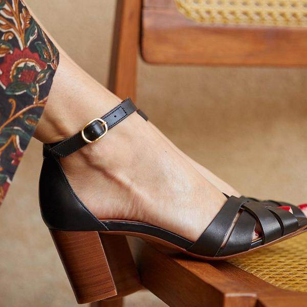 High Heel Chunky Heel Buckle Sandals - MYLUXURY LANE ENTERPRISE