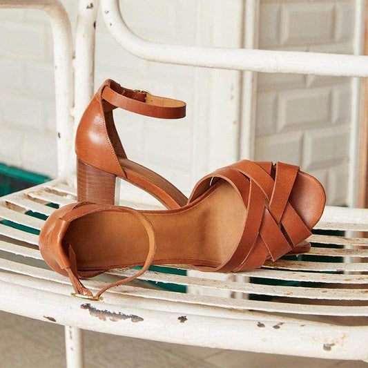 High Heel Chunky Heel Buckle Sandals - MYLUXURY LANE ENTERPRISE
