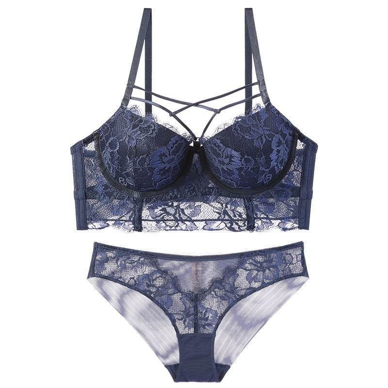 Lingerie Feminine Lace Bra Set With Underwire Bra - MYLUXURY LANE ENTERPRISE