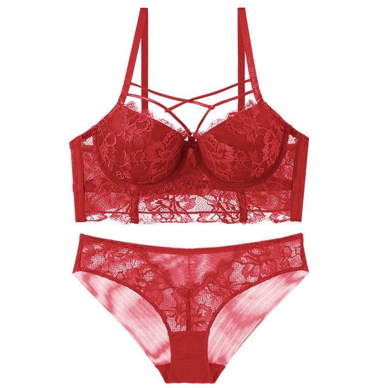 Lingerie Feminine Lace Bra Set With Underwire Bra - MYLUXURY LANE ENTERPRISE