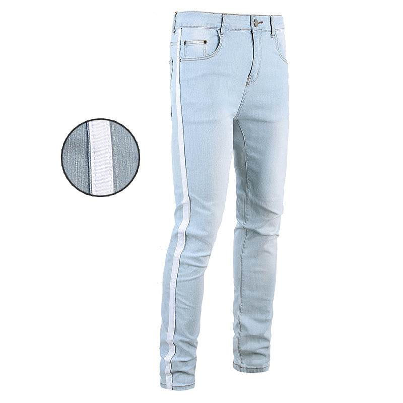 All-match Slim Pants High Street Trend Men's Knee Hole Trousers - MYLUXURY LANE ENTERPRISE