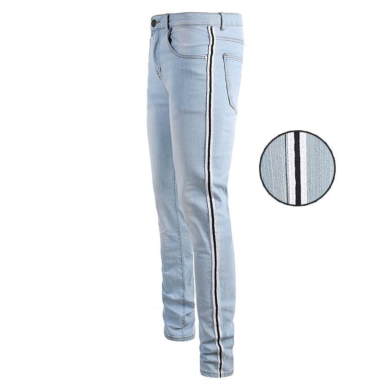 All-match Slim Pants High Street Trend Men's Knee Hole Trousers - MYLUXURY LANE ENTERPRISE