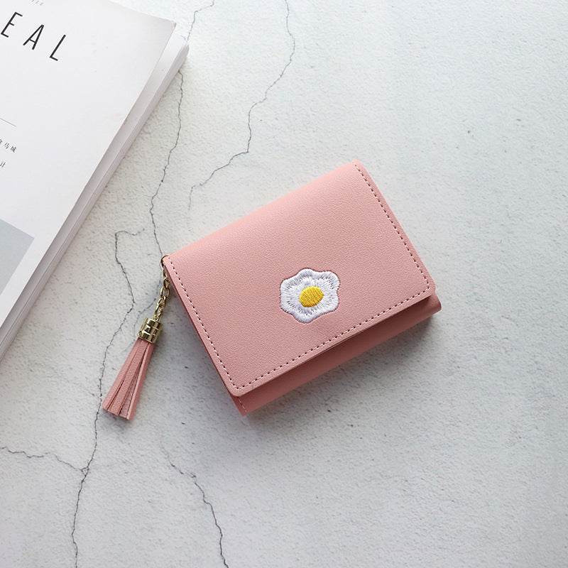 Short Wallet Lady Zipper Wallet Female Student Korean Version Lychee Pattern All-match Coin Purse Card Holder - MYLUXURY LANE ENTERPRISE