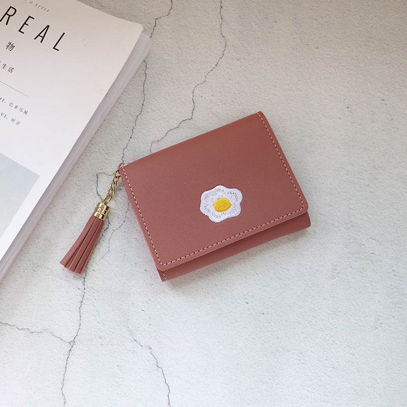 Short Wallet Lady Zipper Wallet Female Student Korean Version Lychee Pattern All-match Coin Purse Card Holder - MYLUXURY LANE ENTERPRISE