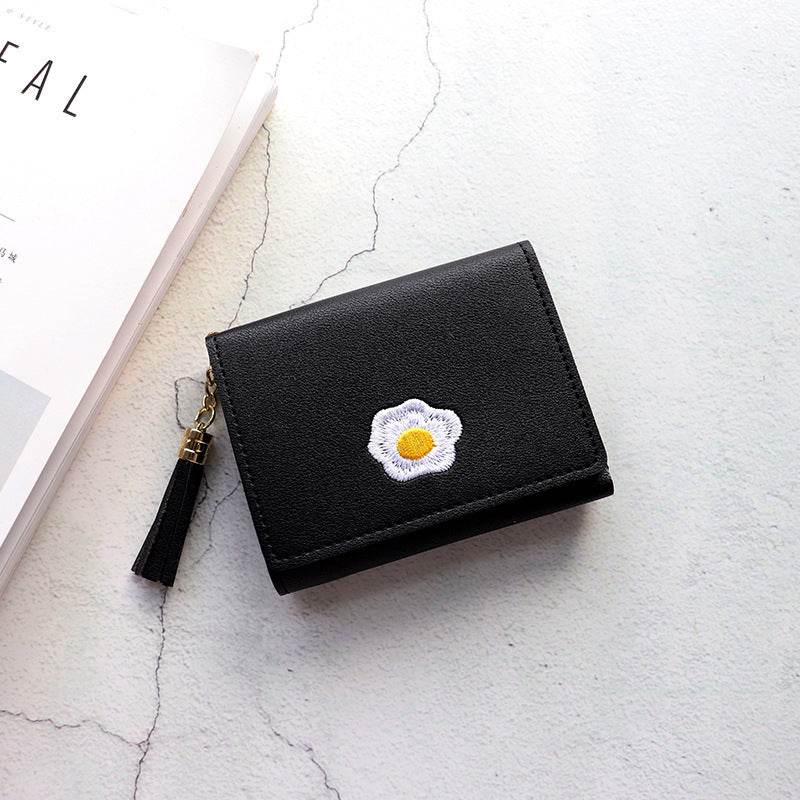 Short Wallet Lady Zipper Wallet Female Student Korean Version Lychee Pattern All-match Coin Purse Card Holder - MYLUXURY LANE ENTERPRISE