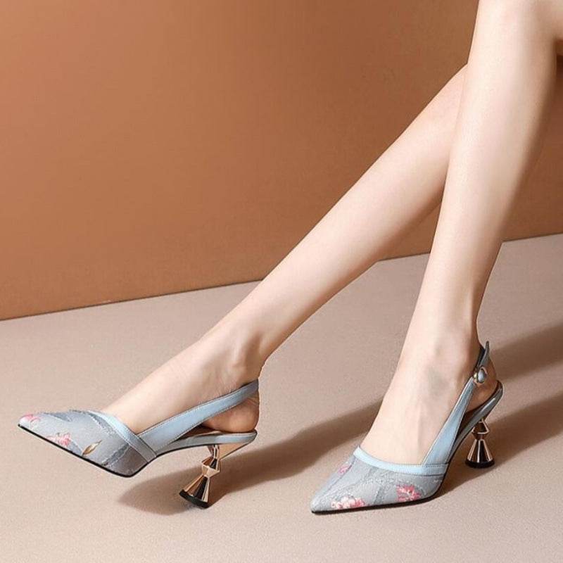 Pointed Shallow Mouth Mid-heel Single Shoes All-match High Heels - MYLUXURY LANE ENTERPRISE