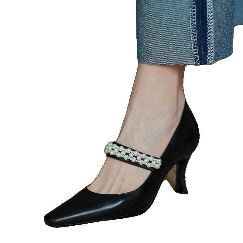 Temperament pointed toe single shoes women stiletto high heels women leather - MYLUXURY LANE ENTERPRISE