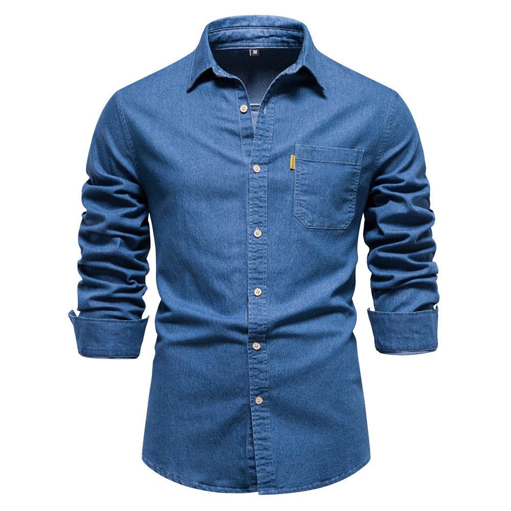 Men's Fashion Casual Denim Non-ironing Shirt - MYLUXURY LANE ENTERPRISE