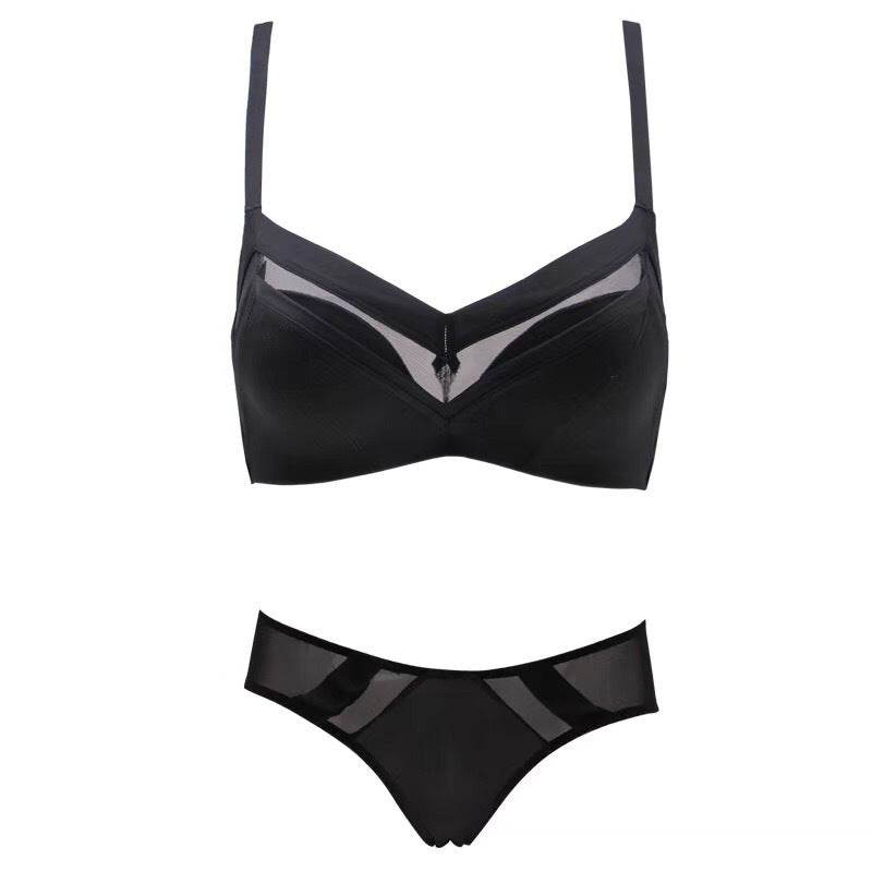 Solid color seamless gathered bra set - MYLUXURY LANE ENTERPRISE