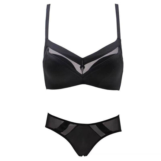Solid color seamless gathered bra set - MYLUXURY LANE ENTERPRISE