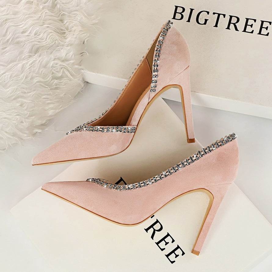 Suede hollow high heels - MYLUXURY LANE ENTERPRISE