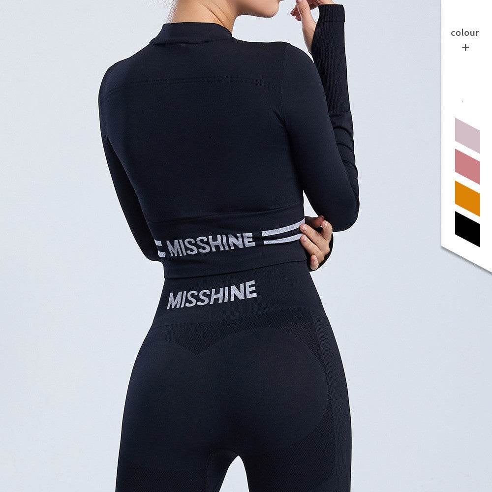 Nylon stretch zipper long sleeve yoga jacket - MYLUXURY LANE ENTERPRISE
