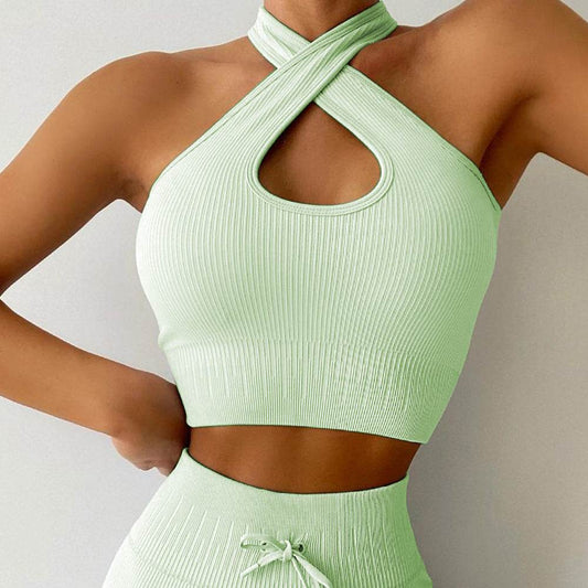 Drawstring Cross Sports Bra Vest For Women - MYLUXURY LANE ENTERPRISE
