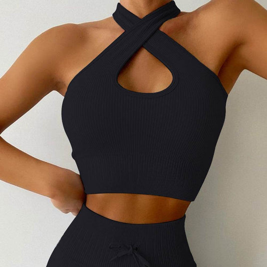 Drawstring Cross Sports Bra Vest For Women - MYLUXURY LANE ENTERPRISE