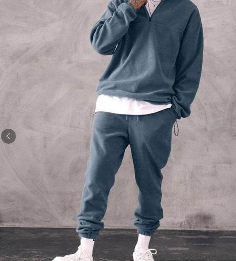 Casual Stand Collar Thick Long Sleeve T-shirt Loose Fleece-lined Suit - MYLUXURY LANE ENTERPRISE